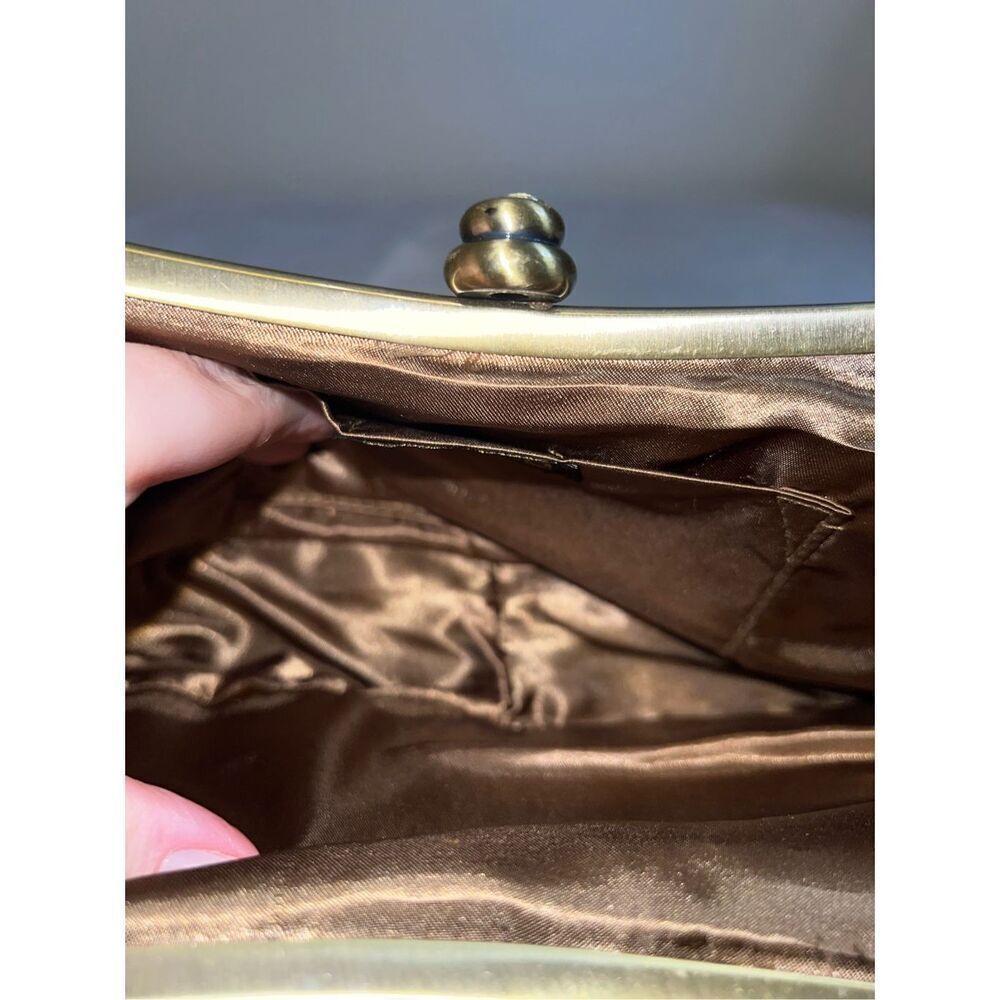 Women’s VTG Floral Clutch Brown with Embroidery - Picture 11 of 12